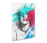 Black And White Art Marilyn Monroe V2 Canvas Print | Gallery Wrapped 30mm Frame Wall Art | 20x14 inches | Ready to Hang | Modern Picture | Living Room Bedroom Lounge Office
