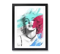 Black And White Art Marilyn Monroe V2 Modern Framed Print | A2 Black Framed Wall Art | Ready to Hang | Modern Nature Picture | Living Room Bedroom Lounge Office
