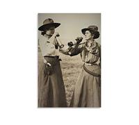 Black And White Art Poster Cowgirl Women Drinking Old West Wild West Girl American History Picture W Canvas Painting Posters And Prints Wall Art Pictures for Living Room Bedroom Decor 12x18inch(30x45