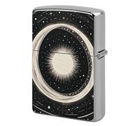 Black and White Art Sun Moon Galaxy Lighter Case Double-Sided Graffiti Lighter Holder - Metal Lighters Protective Cover, Universal Fit for Standard Lighters, Stylish Gift for Men & Women