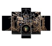 Black and White Artwork for Walls A Set Musical Instruments Pictures HD Prints on Canvas Concert Paintings 5 PCS Wall Art Home Decor for Living Room Giclee Framed Stretched Ready to Hang - 60" Wx40 H