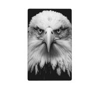 Black and White Bald Eagle Single Toggle Blank Wall Plate Light Switch Cover Decorative 1 Gang for Kitchen Room Bathroom Size 11.4x7cm