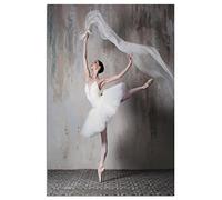 Black and White Ballet Wall Art, Ballerina Dancer Poster, Elegant Women Canvas Wall Art Room Decor Aesthetic for Living Room Girl Bedroom Dance Classroom Dorm Decoration 16 x 24 inch Unframed