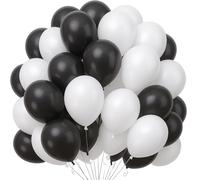 Black and White Balloons 30Pcs White Black Balloon Elegant Monochrome Decorations for Birthday Wedding Graduation Anniversary Corporate Event Displays