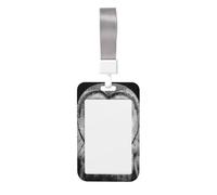 Black and White Barn Owl Sliding Id Badge Holder Hard Plastic Work Card Case Name Tag Protector for Nurses Office