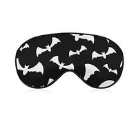 Black and White Bats Sleep Mask Night Cover Eye for Women Men BlockLight for Airplane Travel Nap Adjustable Strap