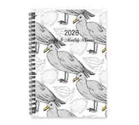 Black and White Birds 2026 Journal A5 To Do List Notebook 2026 Daily Journal Diary for Men Year Planner Diary for Work Week To View Monthly Year Planner with Dotted Line Note Page Slim