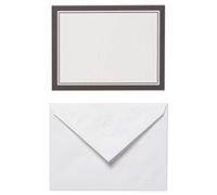 Black and White Blank Single Panel Cards and White Envelopes, 40-Count