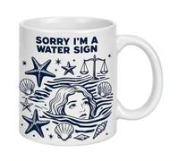 Black and White Boho Mug Celestial, Cute Coffee and Tea Mug, Aquarius Mark Cup, Gift for Pisces, Scorpio Signs, for Close Friends & Loved Ones