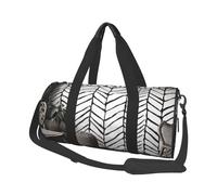 Black and White Boho Printed Canvas Travel Duffel Bag - Gym Sports Bag with Large Capacity for Weekend Business Travel