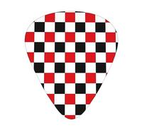 Black And White Brick Texture 12 Pack Guitar Plectrums With Storage Case, 0.46/0.71/0.96mm, Including Thin, Medium Thick Guitar Plectrums For Electric Guitars Bass Ukulele
