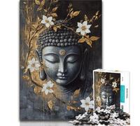 Black And White Buddha Jigsaw Puzzles for Teenagers 1000 Piece Puzzle,Fun Games Every Piece Is Unique - Challenging Family Fun Game (38x26cm)