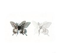 Black and White Butterfly Elements 8cm PVC for Flower Arrangements Wedding Party Home Interior Decoration Supply (clip version)