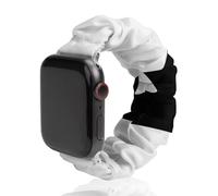Black And White Canada Canadian Flag Universal Scrunchie Watch Band Compatible with IWatch Series 11 10 9 8 7 Strap