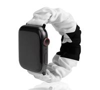Black And White Canada Canadian Flag Universal Scrunchie Watch Band Compatible with IWatch Series 11 10 9 8 7 Strap