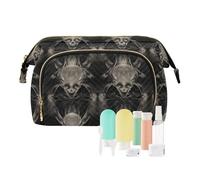 Black and White Cartoon Evil Aliens Makeup Bag Essentials Cosmetic Makeup Bag Cosmetic Bags for Purse for Travel Toiletry
