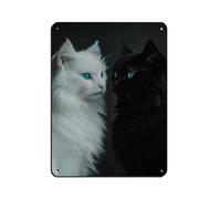 Black And White Cat Retro Poster Metal Tin Sign Chic Art Retro Iron Painting Bar People Cave Cafe Family Garage Poster Wall Decoration 12x16inch(30x40cm)