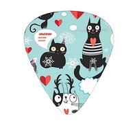 Black And White Cats Guitar Paddle 12 Pack Guitar Pickup Suitable For Playing Acoustic Guitars, Electric Guitars, Etc.