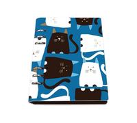 Black and White Cats Notebook, Pu Leather Notebooks, Lined Paper Girls Notebook 180Pages/90Sheets, Notes Book for Home, Workbook for Office, Office Paper Products Women Man