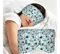 Black and White Cats Print Adults Eye Mask for Sleeping Soft Breathable Blindfold Daily Home Travel Work