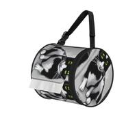 Black And White Cats Print Cylinder Tissue Organizer Bag With Strap, Portable Toilet Roll Holder For Camping Car