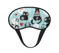 Black and White Cats Print Sleep Mask, Eye Sleeping Mask for Women and Men for Total Darkness, Reduces Puffy Eye Mask