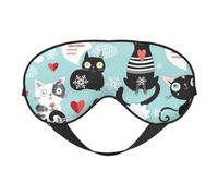 Black and White Cats Print Versatile Eye Mask Full Coverage Sleep Aid Lightweight Breathable Travel Camping