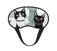 Black and White Cats Sleep Mask Soft Comfortable Eye Mask with Adjustable Strapblackout Eye Sleep Shade Cover for Women Girls Men Travel Yoga Nap Shift Work