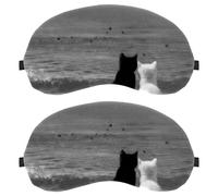 Black and White Cats Watching The Sea Dutch Velvet Sleep Shade