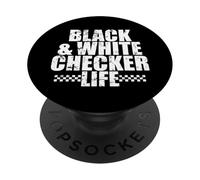 Black And White Checker Life PopSockets Adhesive PopGrip