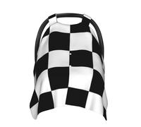Black and White Checkerboard Baby Car Seat Cover Soft Baby Nursing Cover Infant Carseat Stroller Cover for Girls and Boys