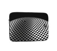 Black And White Checkerboard Laptop Sleeve 15 Inch Shockproof Protective Notebook Case Tablet Briefcase Carrying Bag, Black, 15 inches