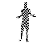 Black and White Checkered Adult Costume Morphsuit XX-Large