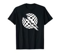 Black and White Checkered Ball - Glitch Geometric Monochrome T-Shirt