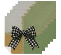 Black And White Checkered Bow Vintage Cloth Napkins Set of 6, Square Premium Reusable Washable Polyester Table Linen Napkin for Dinner Party