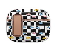 Black And White Checkered Car Headphone Case Compatible with Airpod Pro 2 Protective Cover Cute Hard Case