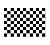 Black and White Checkered Edible Cake Topper Image, Square Racing Car Wrap