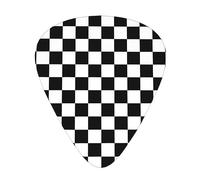 Black And White Checkered Fashion Colour Guitar Picks 12 Packï¼Œ For Acoustic Guitar Electric Guitar Ukulele