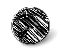 Black And White Checkered Stripes Round Badge Personalized Metal Lapel Pin Badges Fit Clothing Bags Hat Humorous Printed Brooch Badge Party Decorations Accessories for Men Women
