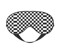 Black and White Checkered Stripes Sleep Eye Mas Updated Design Light Blocking Night Eye Blinder Men Women Shift Work Travel