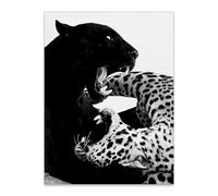 Black and White Cheetah Canvas Poster Funky Leopard Panther Aesthetic Wall Art Modern Vintage Wildlife Animal Prints for Bedroom Living Room Wall Decor 12X16 inch Unframed