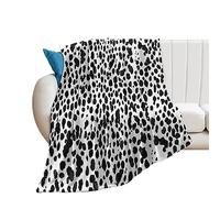 Black And White Cheetah Leopard Print Animal Skin Pattern Blankets And Throws,Thicken Office Nap Throw Blankets,Lightweight Plush Super Soft Warm Flannel Blanket for Couch Bed Sofa Chair 50x60in