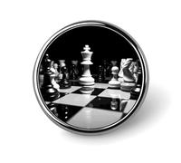 Black And White Chess Badge Holder Exquisite Round Badge with Picture Pin DIY Button Badges Personalized Metal Button Pin Fashion Brooch Crafts Gifts Clothes Decorative Pins
