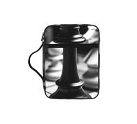 Black and White Chess Bible Cover with Zipper, Bible Case Organizer with Handle, Water-Resistant Oxford Fabric Bible Bag for Women Men 27x20cm