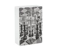 Black and White Chess Cigarette Case Stylish Lightweight Pocket Holder Case for Smoke Waterproof Cigarette Dispenser Cigarettes Accessories for Outdoor Camping Hiking