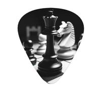 Black And White Chess Guitar Plectrums, 12 Pcs Lightweight Guitar Plectrums, 0.46mm/0.71mm/0.96mm Thickness For Acoustic Guitar Acoustic Electric Guitar Ukulele Bass