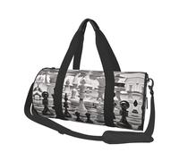 Black And White Chess Travel Duffel Bag Sports Gym Bag, Lightweight Overnight Weekender Bag With Shoes Compartment Yoga Gym Sports Bag For Men Women
