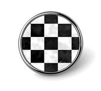 Black And White Chessboard Pattern Round Brooch Pins Badge Printed Button Tie Lapel Backpack Pin Decoration for Women Men