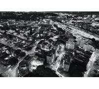 Black and White City at Night - 2000-Piece Paper Puzzle - Modern Art Deco Jigsaw Puzzle Gift, 70 x 100 cm