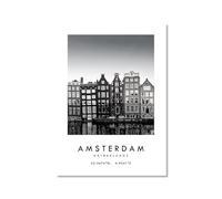 Black And White City Poster-Travel Print Rome Las Vegas Venice Paris Sydney Amsterdam Amalfi Sanfrancisco Canvas Painting World City Landscape Prints Wall Pictures Cityscape Poster Living Room Decor